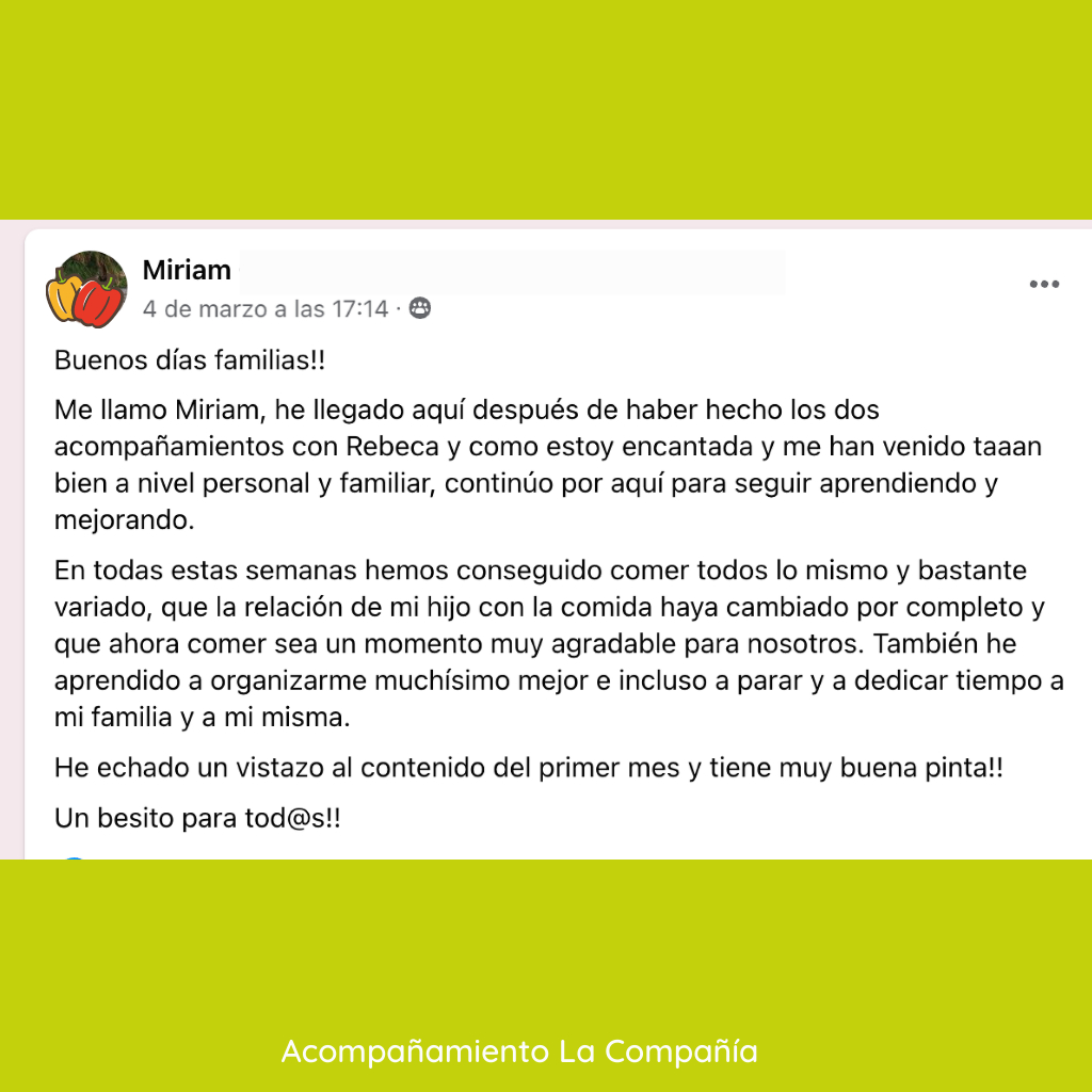 Testimonios de familias de My Personal Food