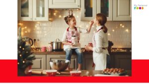 Hacer dulces navideños con niños en el puente