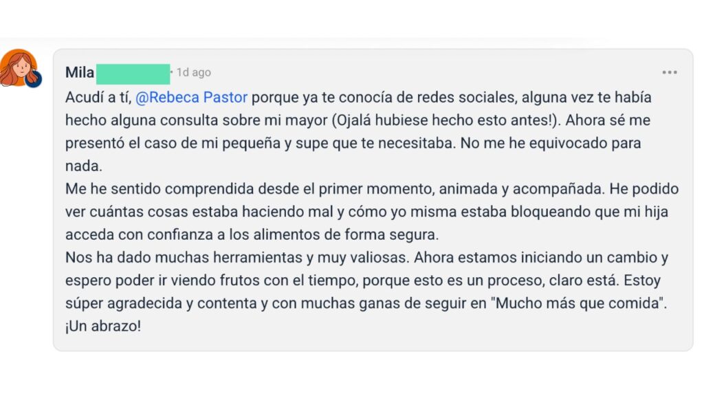 Testimonios curso antes de comer