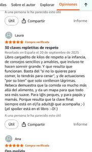 Reseña Rebeca Pastor Nutricionista Infantil ¡eso no me guta! 30 Claves para que tu hijo se atreva a probar nuevos alimentos