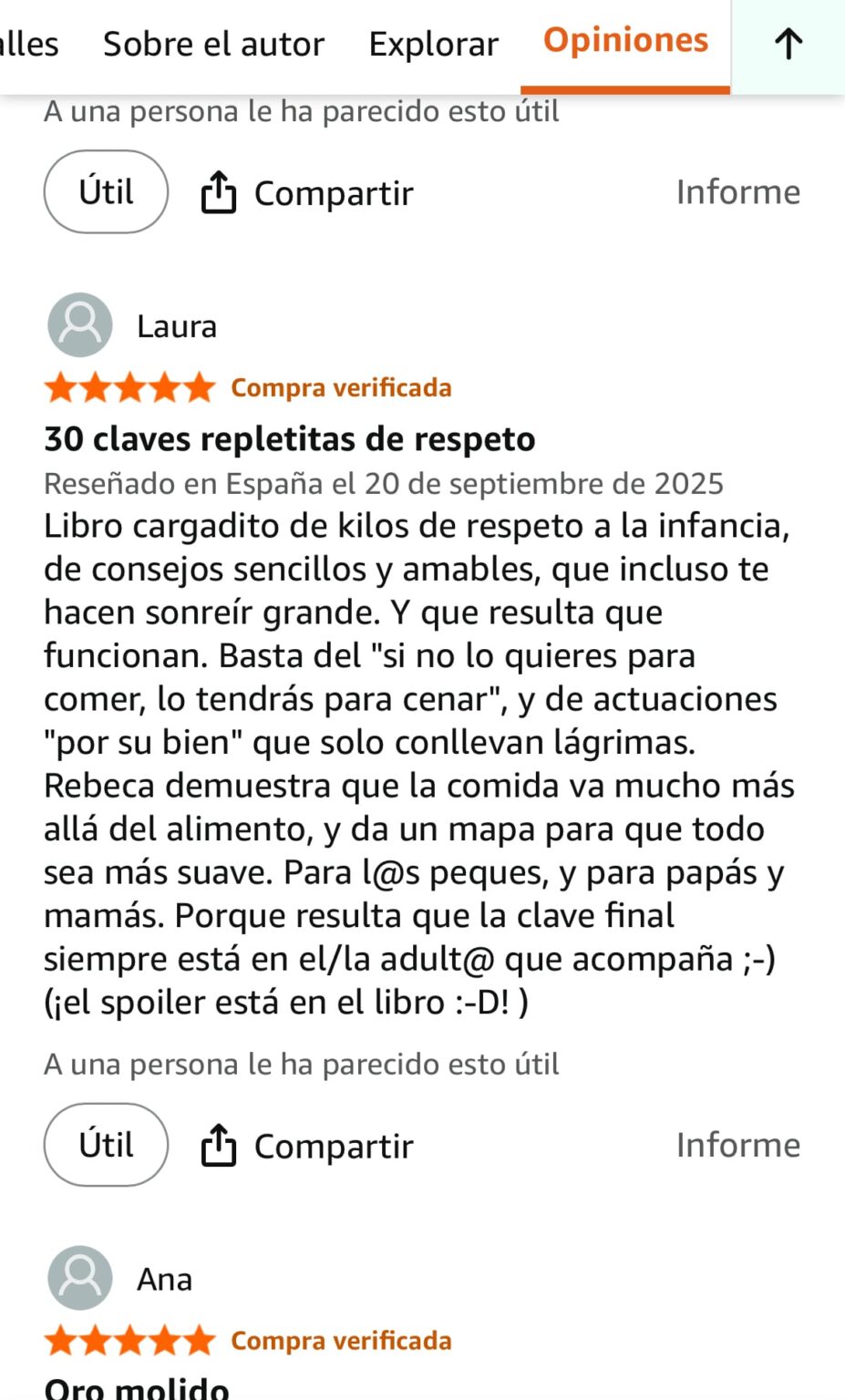 Reseña Rebeca Pastor Nutricionista Infantil ¡eso no me guta! 30 Claves para que tu hijo se atreva a probar nuevos alimentos
