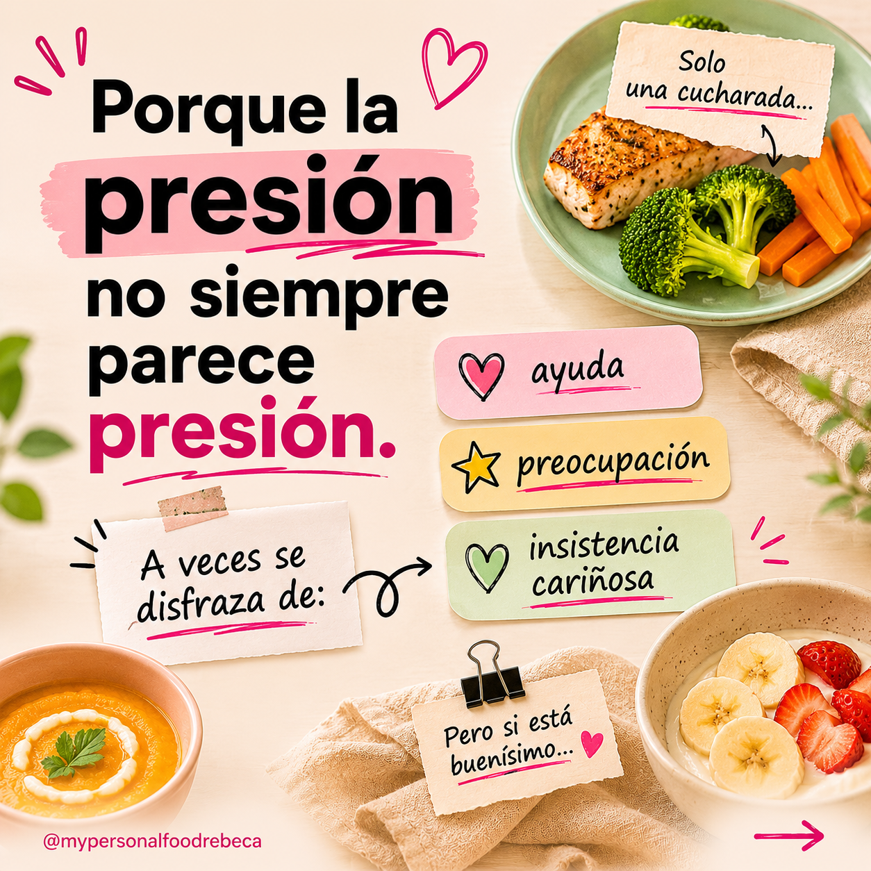 La presión no siempre parece presión en la mesa con tu hijo