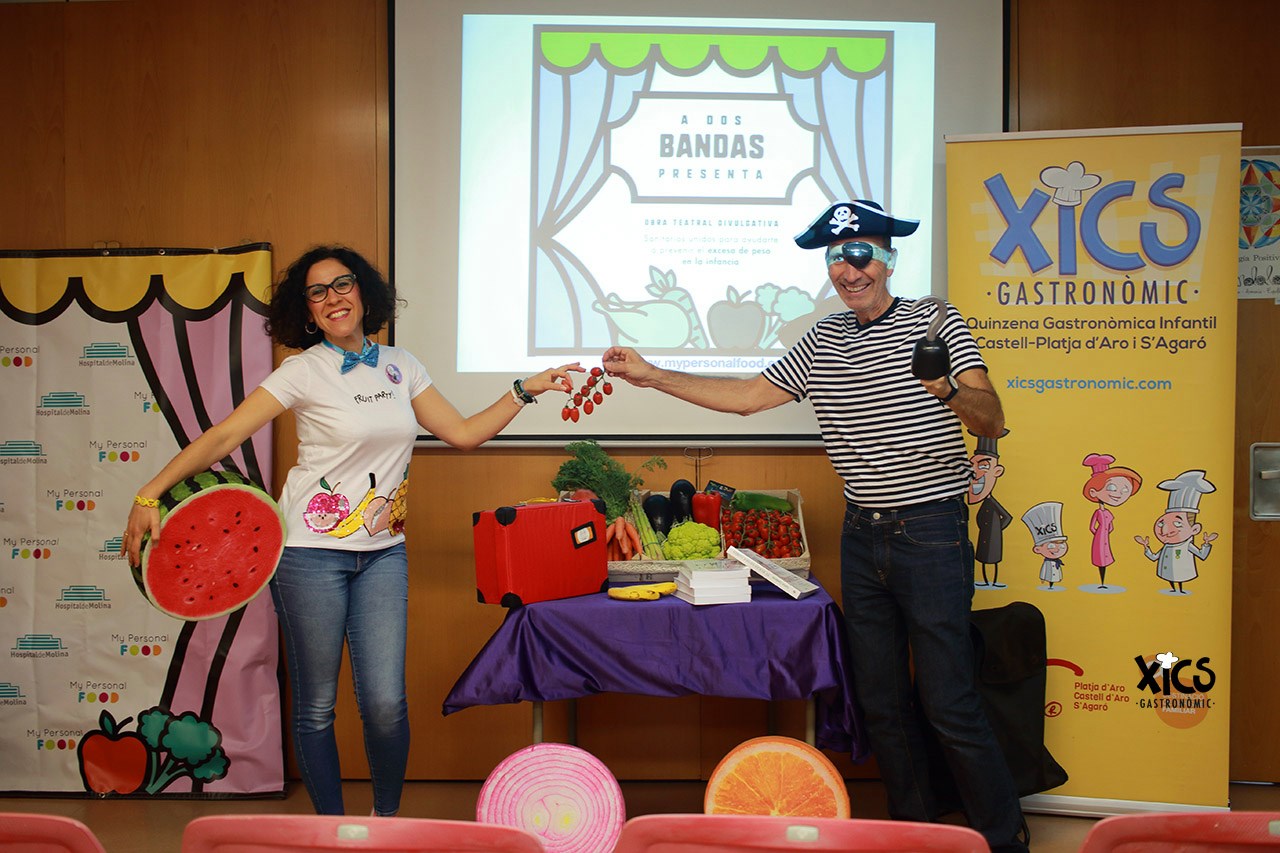 Rebeca Pastor y Carlos Casabona en el espectáculo de alimentación infantil A Dos Bandas