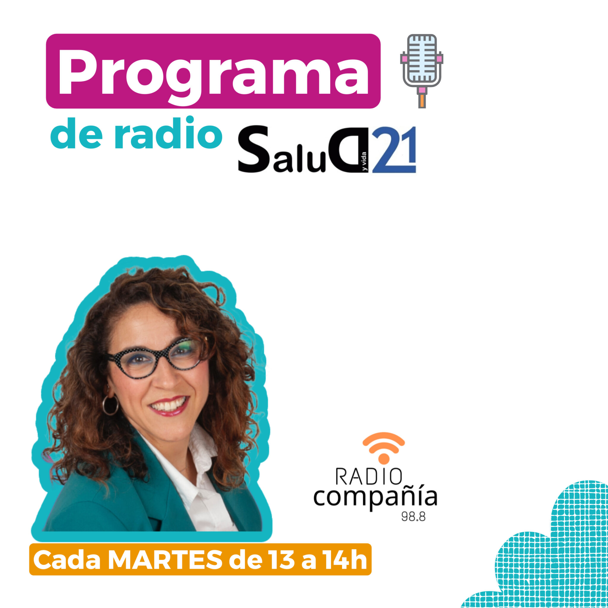 Rebeca Pastor en el programa sanitario Salud 21 en la radio