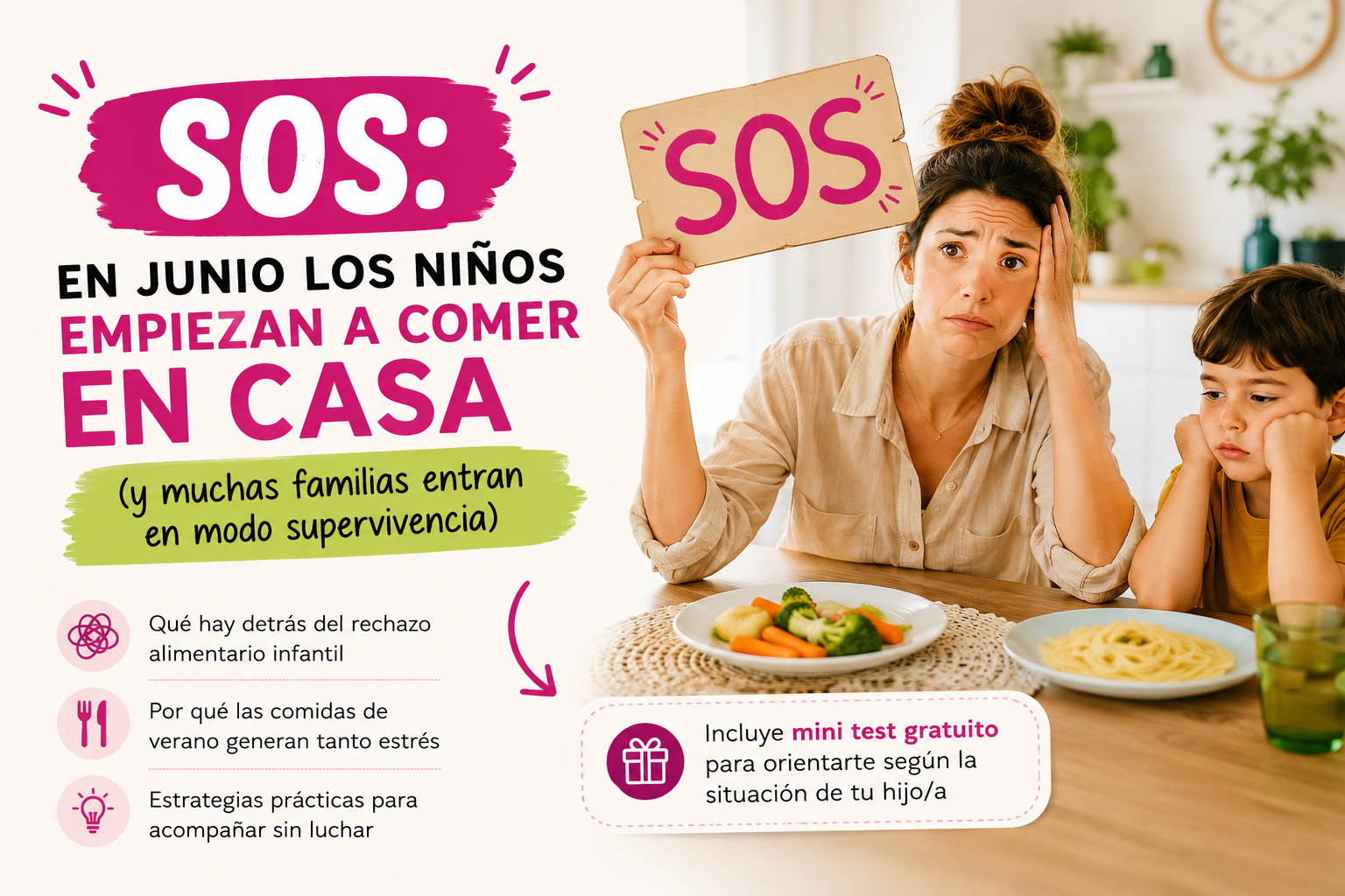 SOS: en junio los niños empiezan a comer en casa