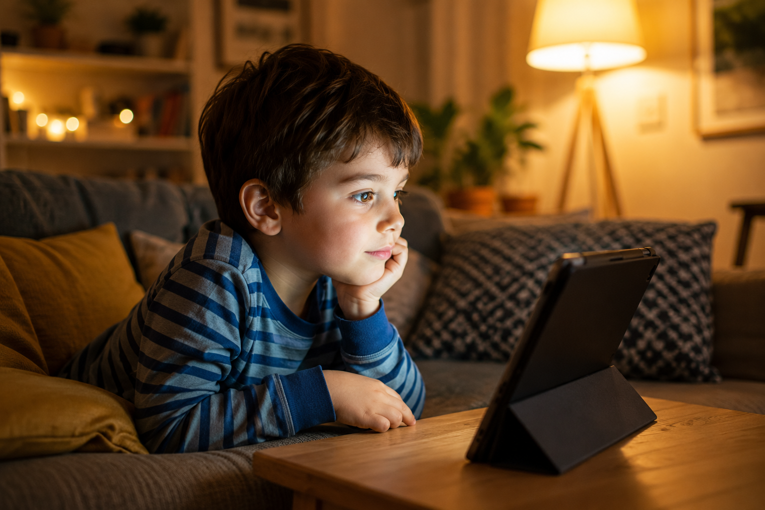 niño viendo publicidad alimentaria en pantalla