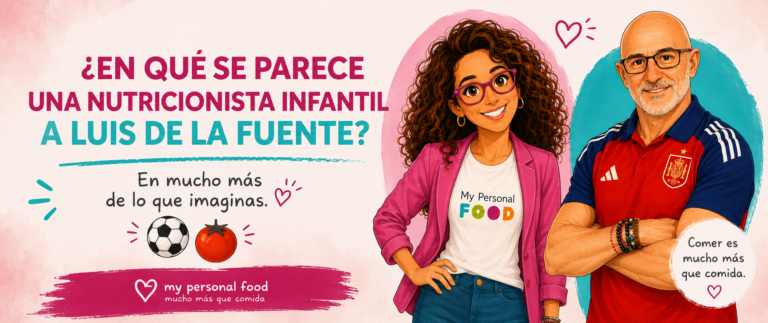 Nutricionista infantil Rebeca Pastor y el entrenador Luis de la Fuente comparando comer y entrenar